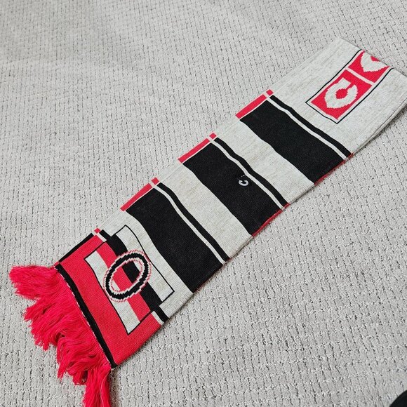 Ottawa Senators Scarf One Size CCM Red Black Striped Knit Fringe NHL Hockey NWOT - Picture 5 of 7